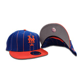 Royal Blue New York Mets Orange Visor Gray Bottom Pinstripe New Era 9Fifty Snapback