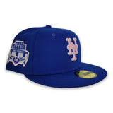 Royal Blue New York Mets Pink Bottom Final Season Side Patch New Era 59Fifty Fitted