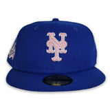 Royal Blue New York Mets Pink Bottom Final Season Side Patch New Era 59Fifty Fitted