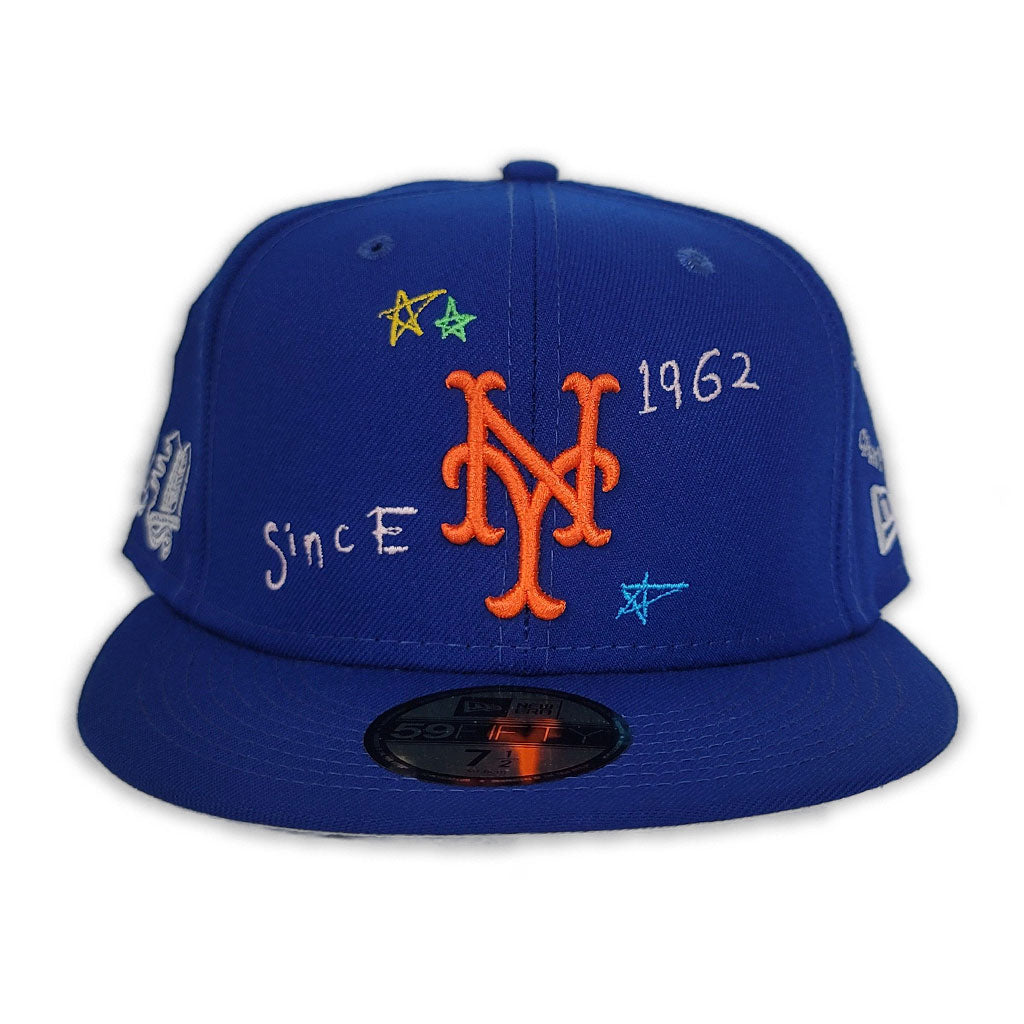 Royal Blue New York Mets Scribble New Era 59FIFTY Fitted 71/4