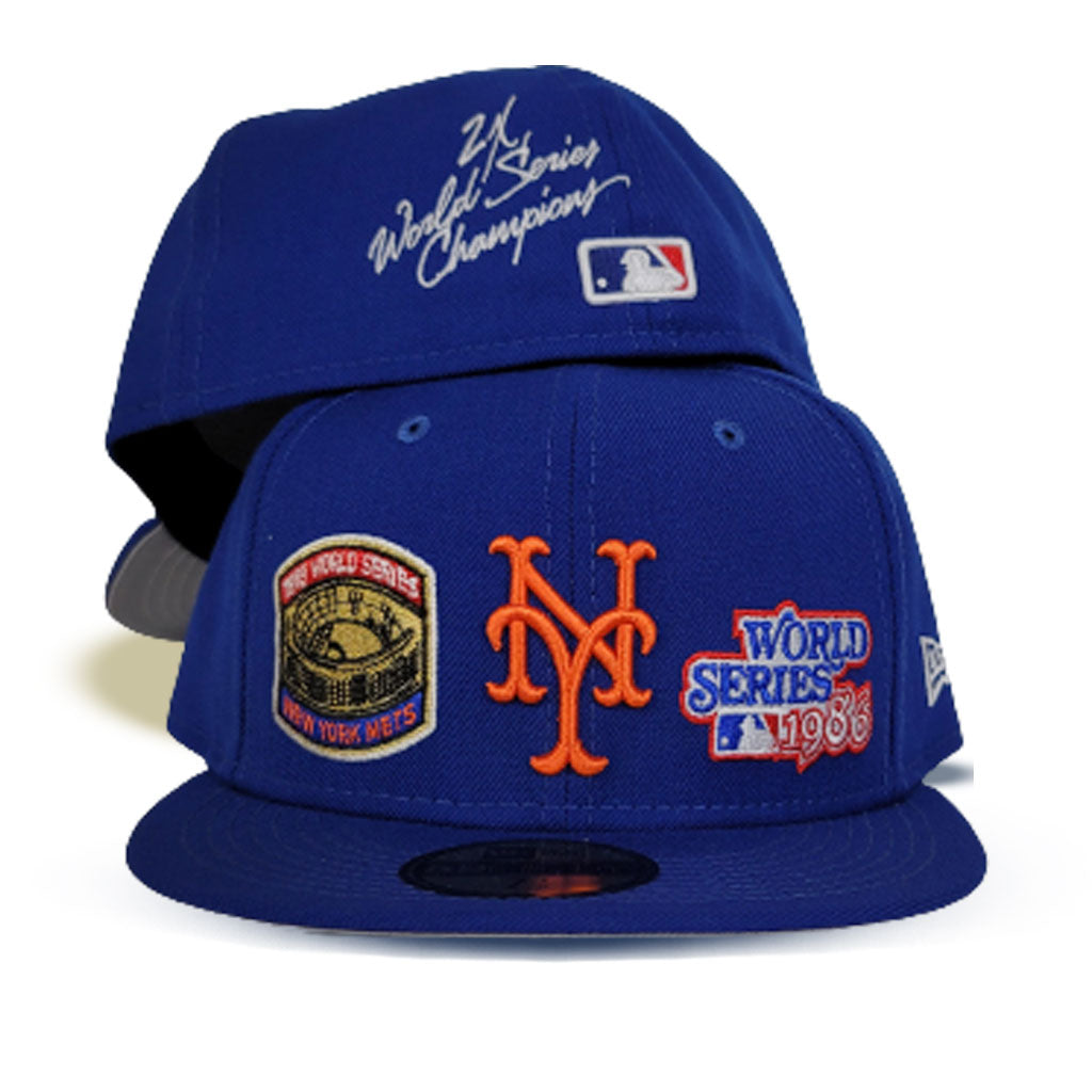 Royal Blue New York Mets 2X World Series Champions New Era 59Fifty Fitted