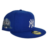 Royal Blue New York Yankees Icy Blue Bottom 27X World Champions Side Patch New Era 59Fifty Fitted Hat