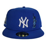 Royal Blue New York Yankees Icy Blue Bottom 27X World Champions Side Patch New Era 59Fifty Fitted Hat