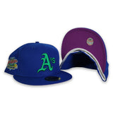 Royal Blue Oakland Athletics Grape Purple Bottom 1989 World Series Side Patch New Era 59Fifty Fitted