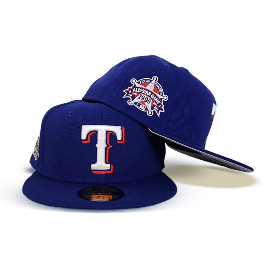 Royal Blue Texas Rangers Gray Bottom 1995 All Star Game Side Patch New Era 59FIFTY Fitted 7