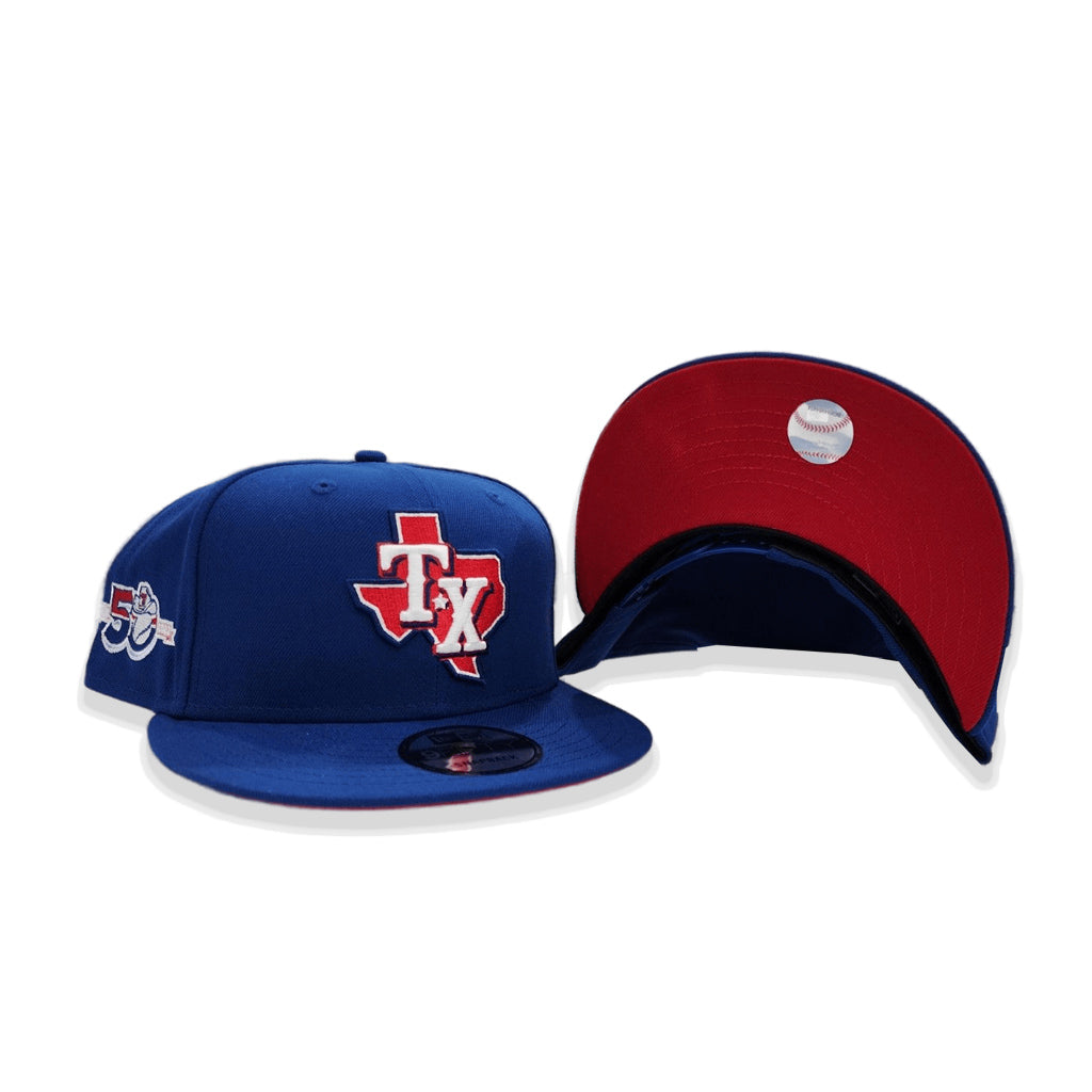 Vintage Texas Rangers Hat Red Blue White Center Stripe Logo Athletic  Strapback
