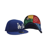 Royal Blue Los Angeles Dodgers Patchwork Bottom New Era 59Fifty Fitted