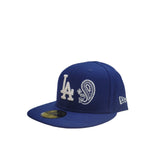 Royal Blue Los Angeles Dodgers Patchwork Bottom New Era 59Fifty Fitted