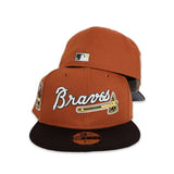 Rust Atlanta Braves Brown Visor Gray Bottom 40th Anniversary Side Patch New Era 59Fifty Fitted
