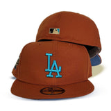 Rust Los Angeles Dodgers Icy Blue 100th Anniversary Side Patch New Era 59Fifty Fitted