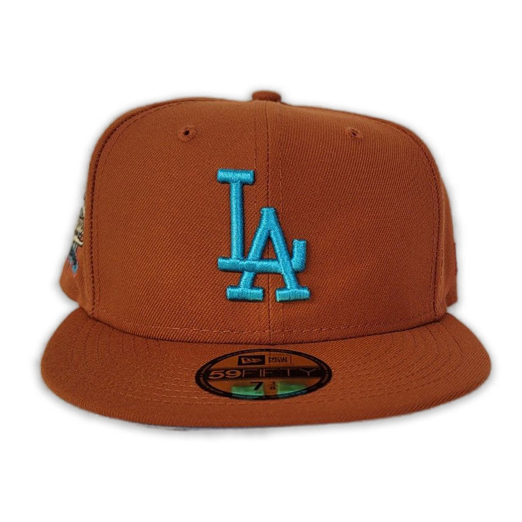 Rust Los Angeles Dodgers Icy Blue 100th Anniversary Side Patch New Era 59Fifty Fitted