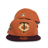Rust Minnesota Twins Brown Visor Olive Green Bottom 60th Anniversary Side Patch New Era 59Fifty Fitted