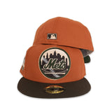 Rust New York Mets Brown Visor Olive Green Bottom Shea Stadium Side Patch New Era 59Fifty Fitted