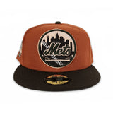 Rust New York Mets Brown Visor Olive Green Bottom Shea Stadium Side Patch New Era 59Fifty Fitted