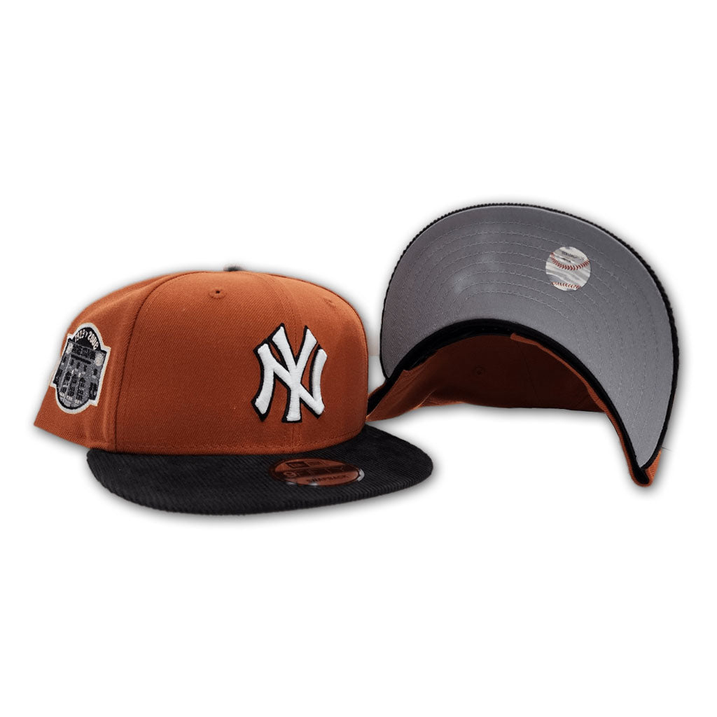 Rust New York Yankees Black Corduroy Visor Gray Bottom Yankee Stadium Side Patch New Era 9Fifty Snapback