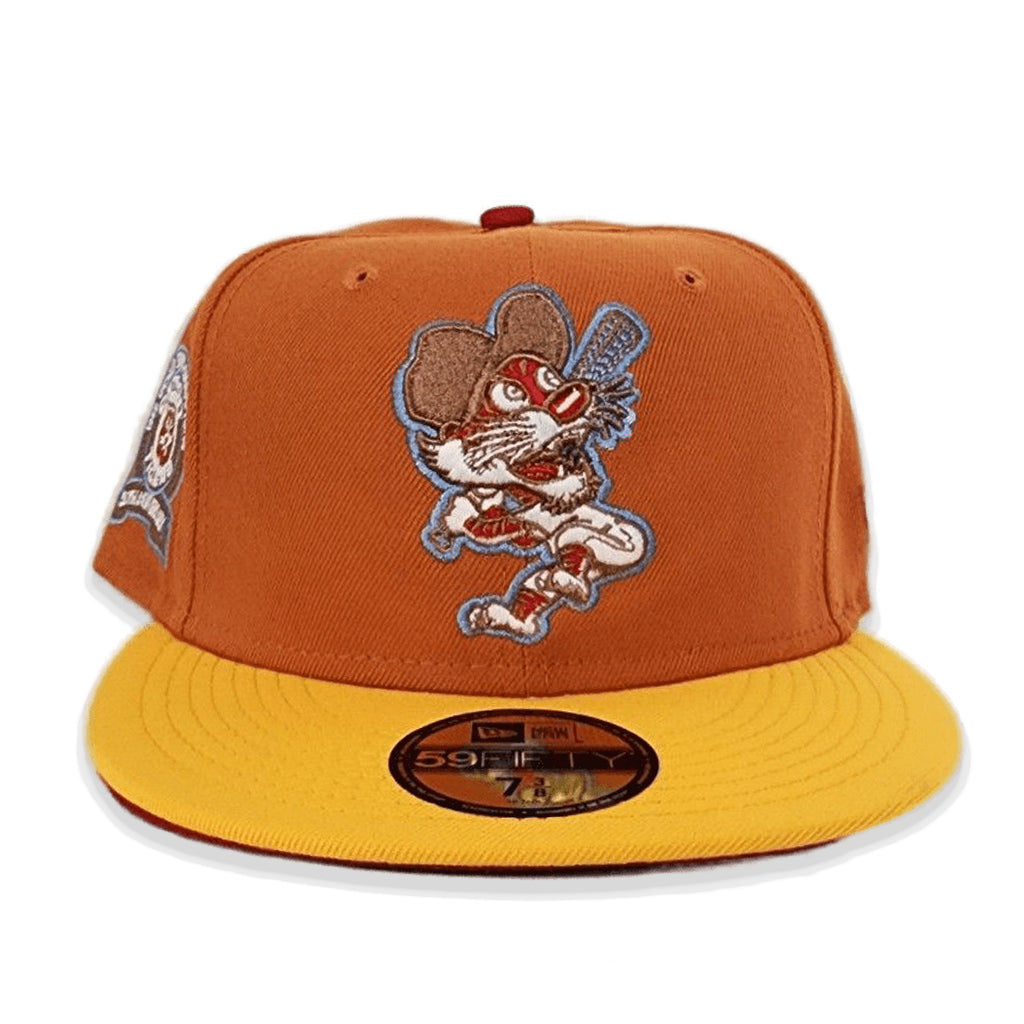 Rust Orange Detroit Tigers Yellow Visor Red Bottom 1968 World Series Champions Side Patch New Era 59Fifty Fitted