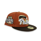 Rust Philadelphia Phillies Brown Visor Vegas Gold Bottom 1996 All Star Game Side Patch New Era 59Fifty Fitted