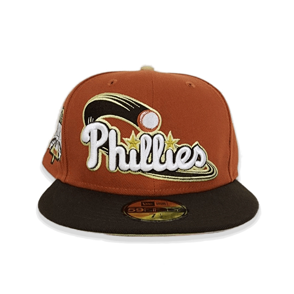 Rust Philadelphia Phillies Brown Visor Vegas Gold Bottom 1996 All Star Game Side Patch New Era 59Fifty Fitted