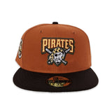 Rust Pittsburgh Pirates Brown Visor Gray Bottom Three Rivers Stadium Side Patch New Era 59Fifty Fitted