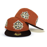 Rust Texas Rangers Brown Visor Gray Bottom 1995 All Star Game Side Patch New Era 59Fifty Fitted