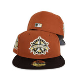 Rust Texas Rangers Brown Visor Gary Bottom 1995 All Star Game Side Patch New Era 59Fifty Fitted