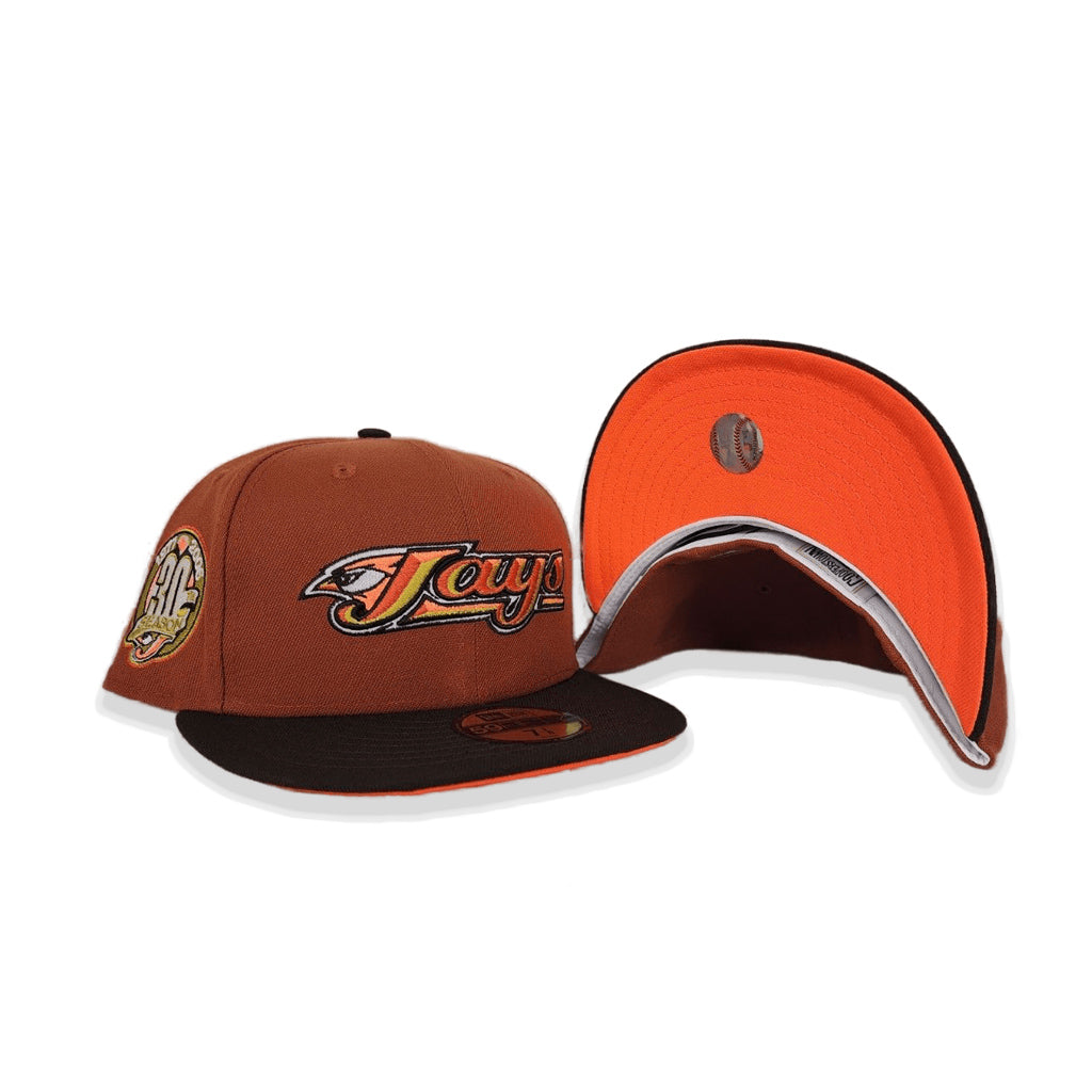 Rust Toronto Blue Jays Brown Visor Orange Bottom 30th Anniversary Side Patch New Era 59FIFTY Fitted 8