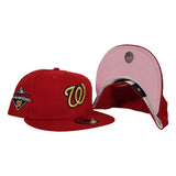 Scarlet Washington Nationals Pink Bottom 2019 World Series Champions New Era 59Fifty Fitted Hat