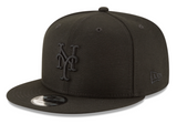 Black On Black New Era New York Mets Gray Bottom 9Fifty Snapback