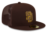 Brown San Diego Padres Mesh Gray Bottom New Era 59FIFTY Fitted