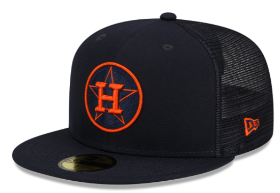 Navy Blue Mesh Houston Astros Gray Bottom New Era 59FIFTY Fitted