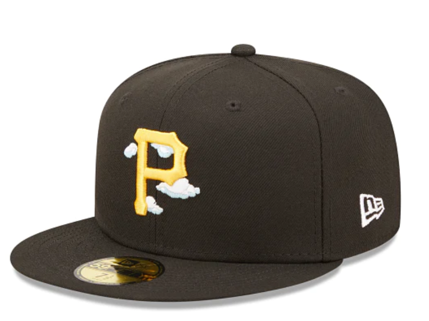 Black Pittsburgh Pirates Icy Blue Bottom 76th World Series Side Patch New Era Comic Cloud  59Fifty Fitted