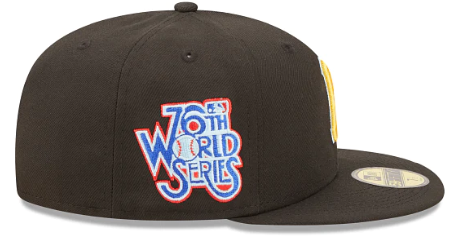 Black Pittsburgh Pirates Clouds Bottom 76th World Series Side Patch New Era 59Fifty Fitted