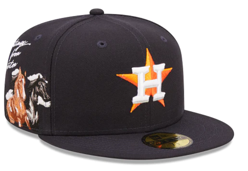 Navy Blue Houston Astros Cloud Icons New Era 59Fifty Fitted