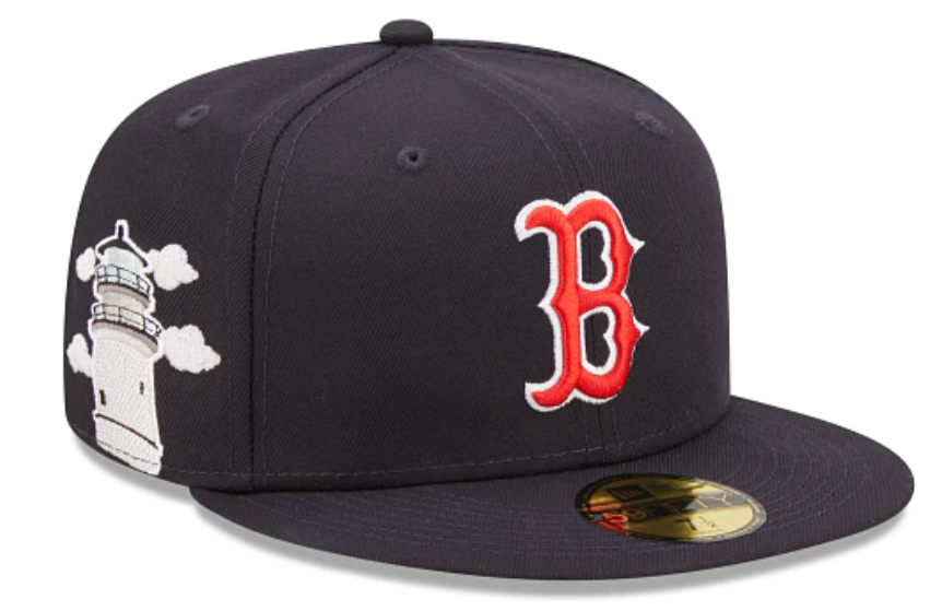 Fanatics Branded White And Navy Boston Red Sox Iconic Color Blocked Fitted  Hat in Blue for Men