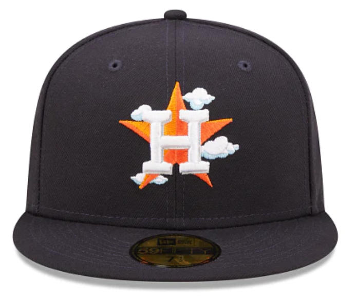 Navy Blue Houston Astros Icy Blue Bottom 2017 World Series Side Patch New Era Comic Cloud  59Fifty Fitted