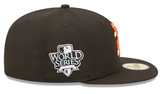Black San Francisco Giants Icy Blue Bottom 2010 World Series Side Patch New Era Comic Cloud  59Fifty Fitted