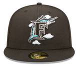 Black Florida Marlins Icy Blue Bottom 1997 World Series Side Patch New Era Comic Cloud  59Fifty Fitted