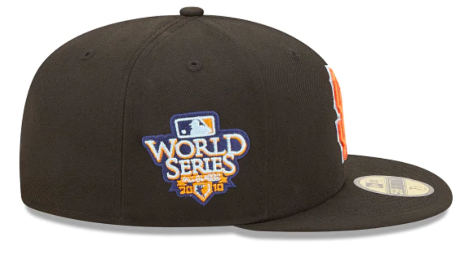 Black San Francisco Giants Clouds Bottom 2010 World Series Side Patch New Era 59Fifty Fitted