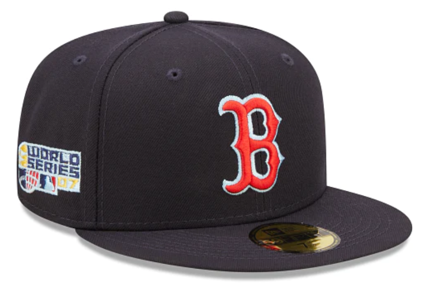 Navy Blue Boston Red Sox Clouds Bottom 2007 World Series Side Patch New Era 59Fifty Fitted