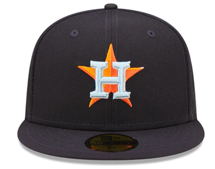 Navy Blue Houston Astros Clouds Bottom 2017 World Series Side Patch New Era 59Fifty Fitted