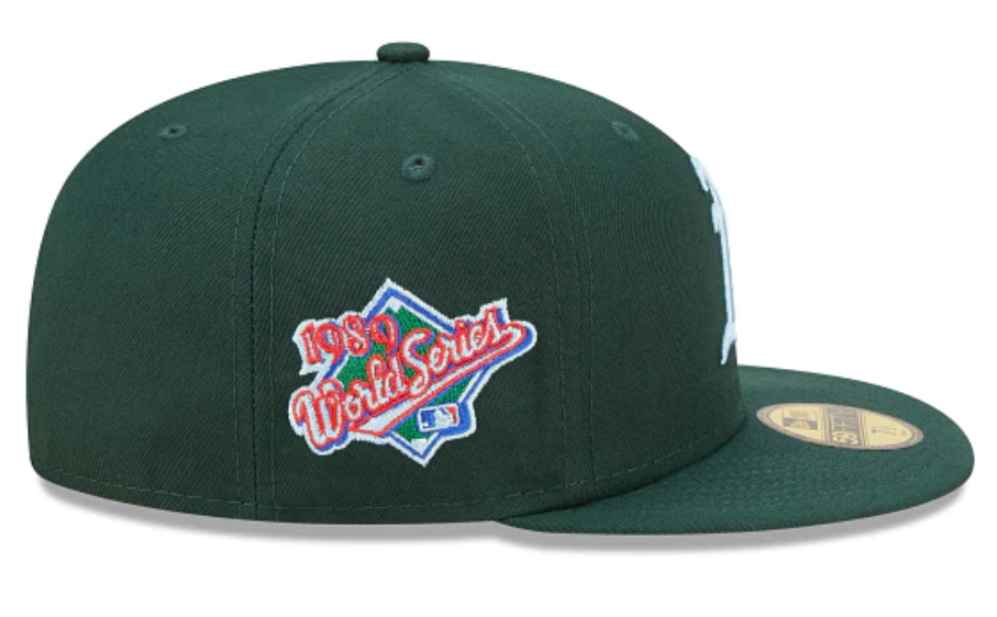 Green Oakland Athletics Clouds Bottom 1989 World Series Side Patch New Era 59Fifty Fitted