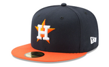Navy Blue Houston Astros Orange Visor 2022 World Series Champions Side Patch 59FIFTY Fitted