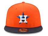 Orange Houston Astros Navy Blue Visor 2022 World Series Side Patch 59FIFTY Fitted