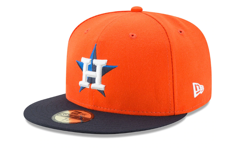 Orange Houston Astros Navy Blue Visor 2022 World Series Side Patch 59FIFTY Fitted