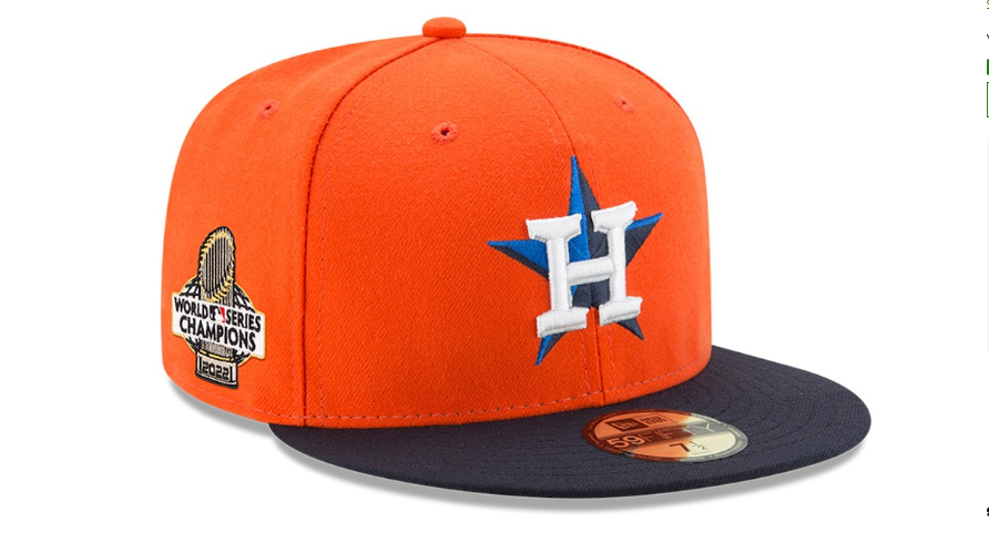 New Era Orange/Navy Houston Astros 2022 World Series Champions Alternate Side Patch 59FIFTY Fitted H