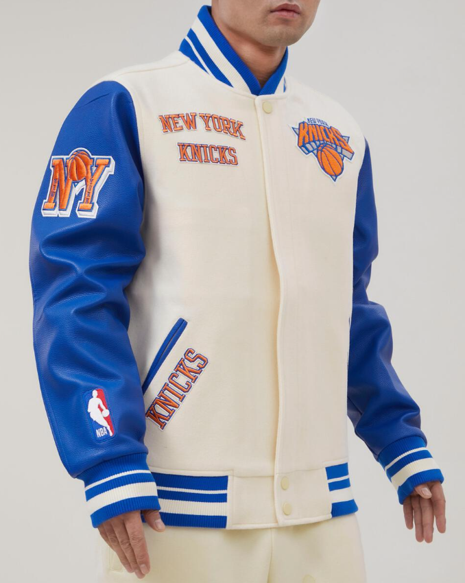 Royal Blue New York Knicks Pro Standard Logo Wool Varsity Heavy Jacket 2XL