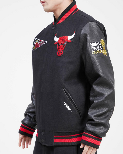 Black Chicago Bulls Pro Standard Flag Logo Wool Varsity Heavy Jacket ...