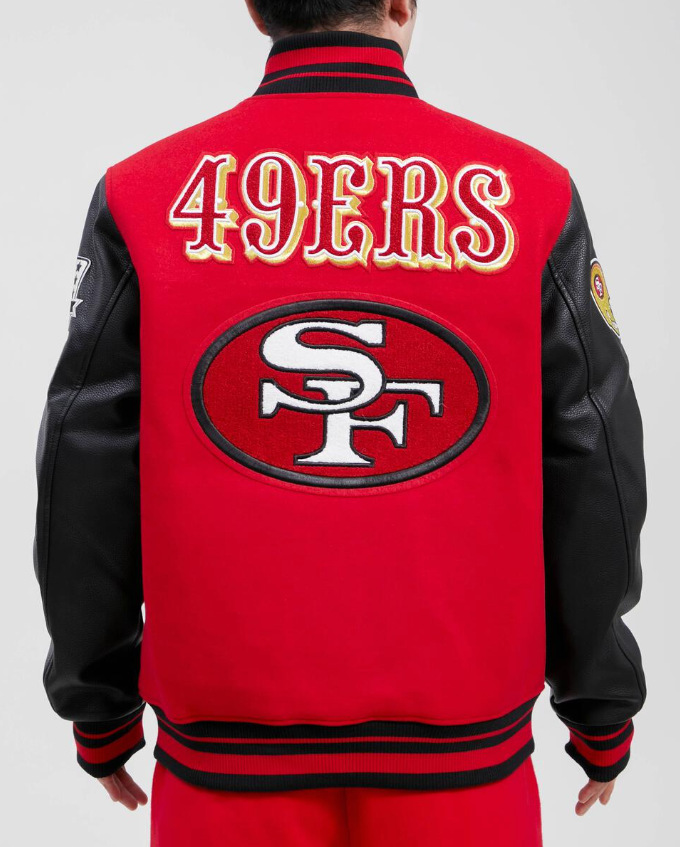 Red Black San Francisco 49ers Pro Standard Logo Wool Varsity Heavy Jac –  Exclusive Fitted Inc.