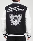 Black Los Vegas Raiders Pro Standard Logo Wool Varsity Heavy Jacket