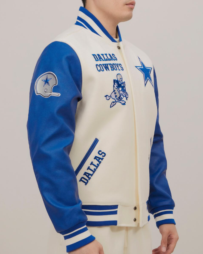 Blue off sales white jacket